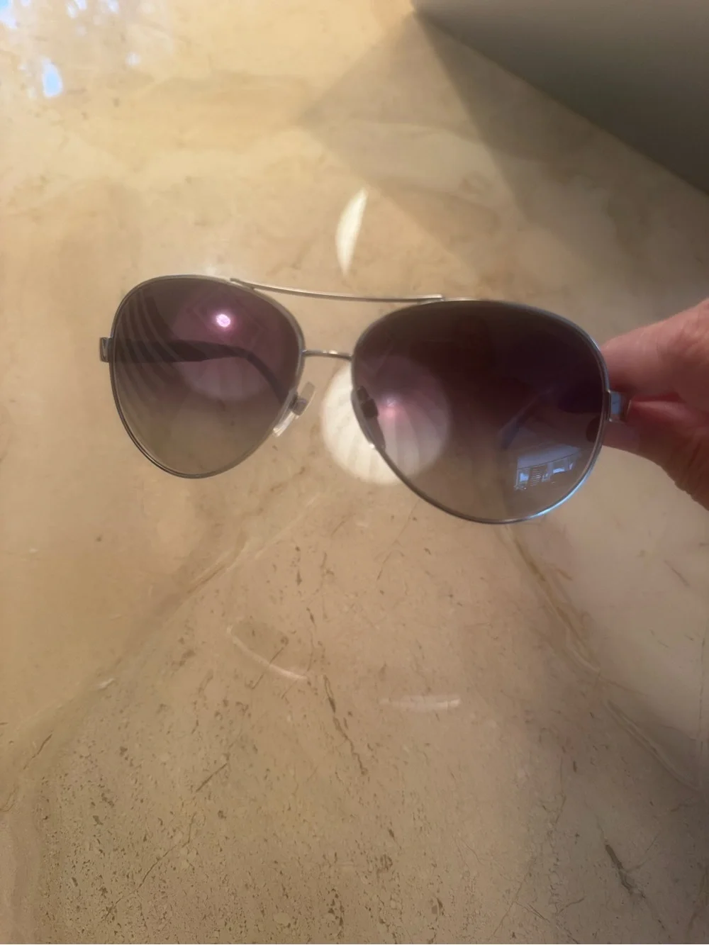 CHANEL White Sunglasses Temple Arm with Logo Marking